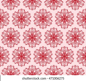 red ornament seamless vector illustration depicting an abstract floral pattern. for design, wedding invitations, textiles, presentations