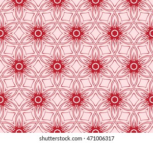red ornament seamless vector illustration depicting an abstract floral pattern. for design, wedding invitations, textiles, presentations