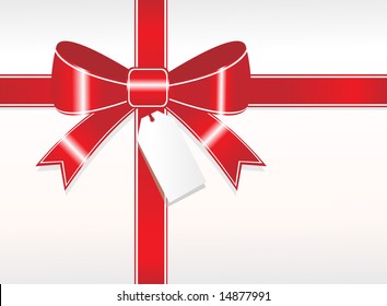 red ornamental bow isolated on white background, illustration