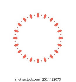 Patrón circular ornamental rojo sobre fondo blanco. Diseño de Plantilla de tarjeta. Ilustración vectorial.