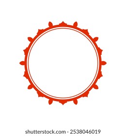 Patrón circular ornamental rojo sobre fondo blanco. Diseño de Plantilla de tarjeta. Marco de Vector decorativo.