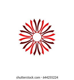 Red Ornamental Flower Logo Template Illustration Design. Vector EPS 10.