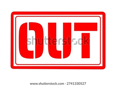 Red OUT Stencil Rubber Stamp Vector