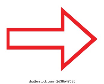 Red outline arrow symbol symbol vector illustration transparent png