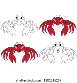 Red and Outline Crabs