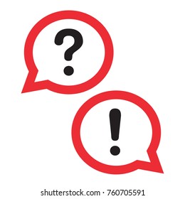 Red outline design chat icon. Set dialog clouds. Vector illustration