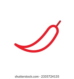 red outline hot chilli icon vector illustration eps