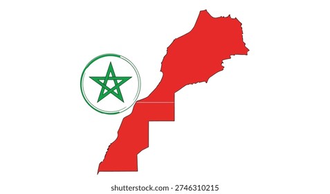 Un mapa contorno rojo