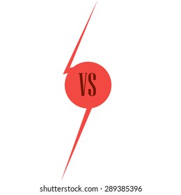 red outline versus sign like opposition. concept of confrontation, together, standoff, final fighting. isolated on white background. flat style modern logotype design vector illustration