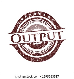 Red Output rubber grunge texture seal