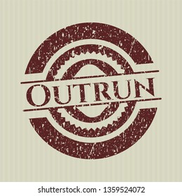 Red Outrun distressed rubber stamp with grunge texture