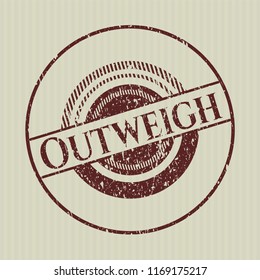 Red Outweigh rubber stamp with grunge texture