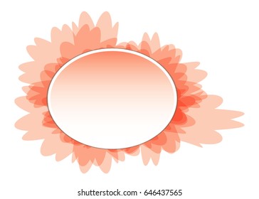  Red oval background with an abstract frame, with space for your text. Vector illustration. 