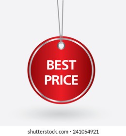 red oval best price tag. vector illustration 