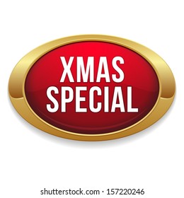 Red Oval Christmas Special Button