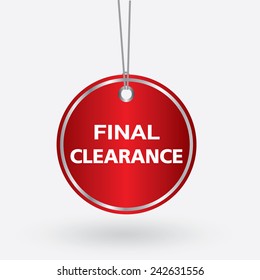 red oval final clearance tag. vector illustration 
