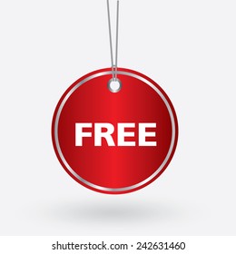 red oval free tag. vector illustration 