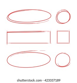 red oval highlighters, circle highlighters