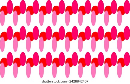 Red oval pink polka dot on white background, design for fabric printing as repeat pattern, print patter