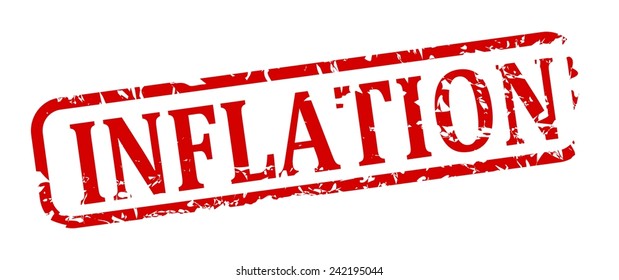 Red oval stamp with the word inflation - vector