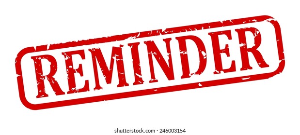 Red oval stamp with the word "reminder" - vector