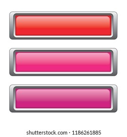Red oval web buttons isolated on a white background