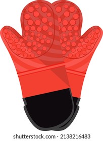 Red oven gloves, illustration, vector on a white background.
