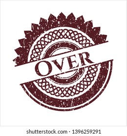 Red Over distress rubber grunge texture stamp