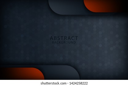 Red overlap layers background on dark gray design modern overlap dimension vector.