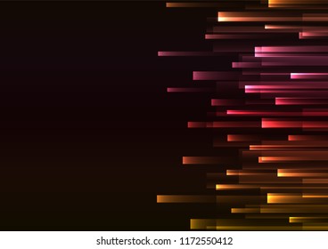 red overlap pixel speed in dark background, geometric layer motion backdrop, simple technology template, vector illustration