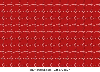 Red overlapping heart seamless pattern vector background. Abstract love wallpaper for valentine's day.