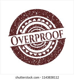 Red Overproof distressed rubber seal with grunge texture