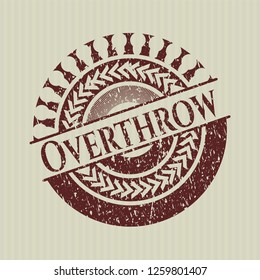 Red Overthrow rubber stamp