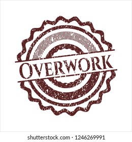 Red Overwork distressed rubber grunge texture stamp