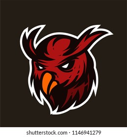 Red owl esport logo template