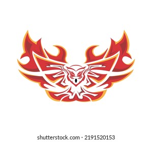 red owl logo on fire modern design