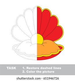 Red Oyster. Dot to dot educational game for kids.