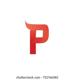 red p letter logo vector