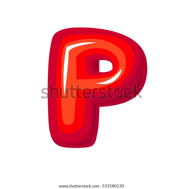 Red P On White Stock Vector (royalty Free) 533580130