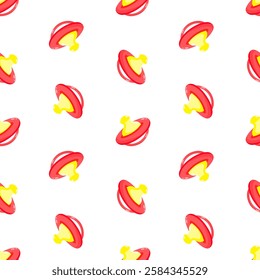 Red pacifiers vector seamless pattern. Baby dummy. Background, print, packaging design, wrapping