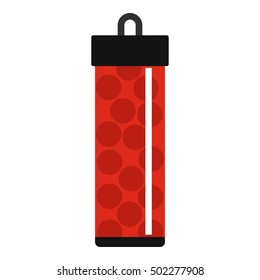 Red pack with paintball bullets icon. Flat illustration of paintball bullets vector icon for web design