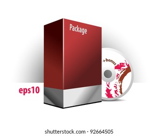 Red Package Box With DVD Or CD Disk