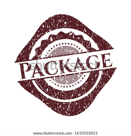 Red Package grunge style stamp