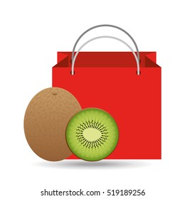 red package juicy kiwi fruit vector illustration eps 10