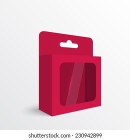 Red Package white box on a white background. vector