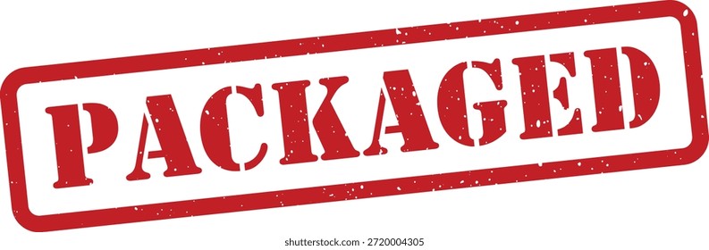 Rote verpackte Briefmarke einzeln auf weißem Hintergrund