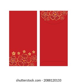 Red packet template with modern and luxury flower pattern vector template illustrations.