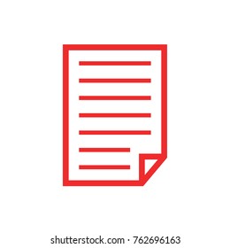 Red page vector icon on white background