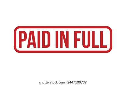 Red Paid In Full Rubber Stamp Seal Vector