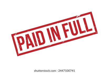 Red Paid In Full Rubber Stamp Seal Vector